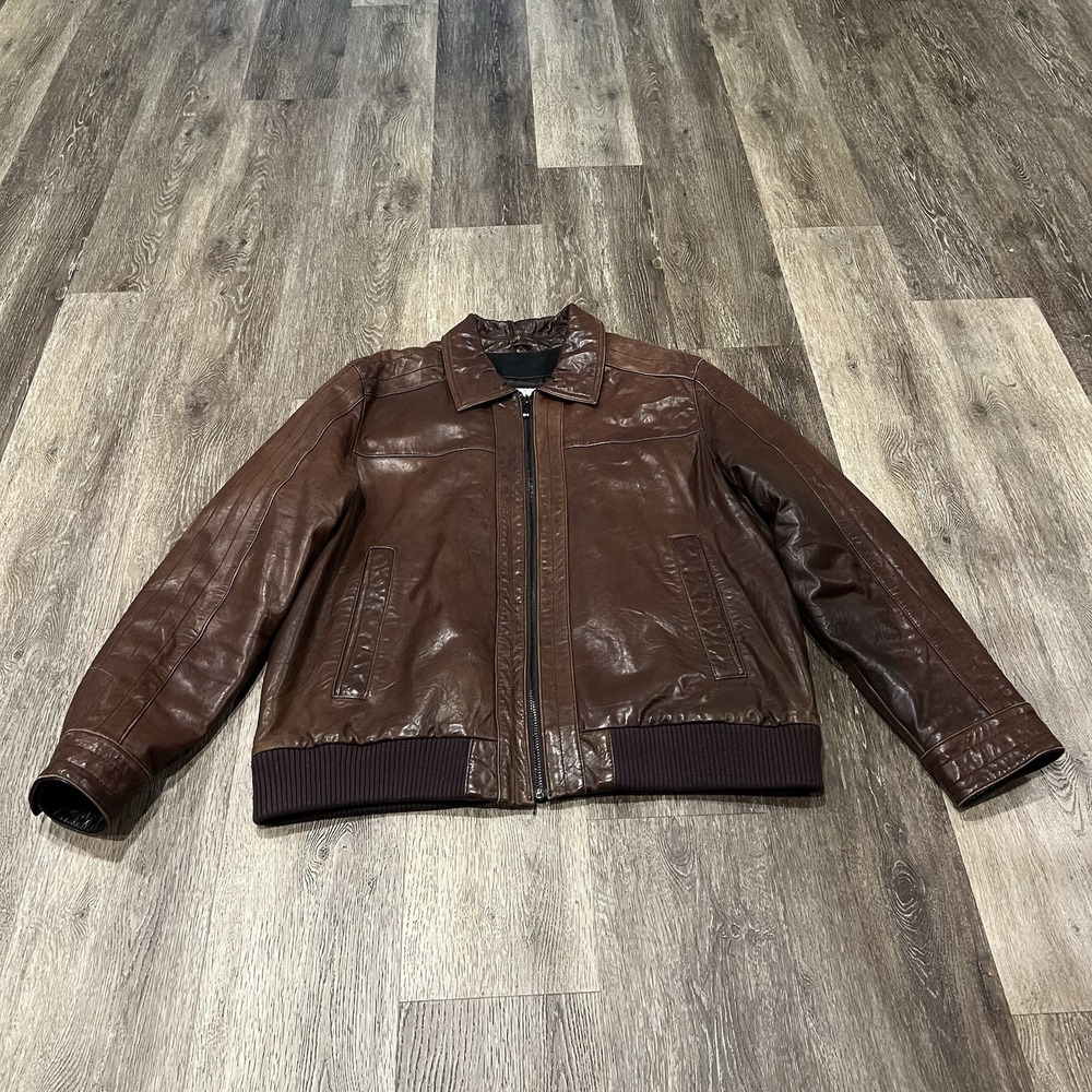 Pelle Studio Leather Jacket Men's Size XL Soft Leather Brown Full Zip